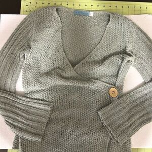 Mermaid Light Green Fine Wrap Style Sweater